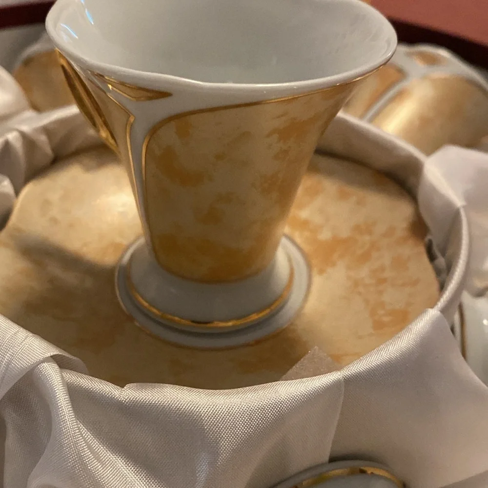 D’Lusso Home Collection Never Used Peach/beige color Demitasse/espresso set